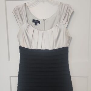 Dress Barn Black and Silver Pleated Dress